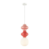 Lampa wisząca różowa i czerwona ceramika 1xE14 Latera Italux PND-94331C-1S-MLTI