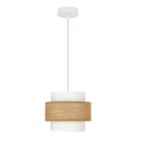 NUGET lampa wisząca biały 1x60W E27 abażur kremowy Candellux 31-37015