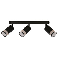 Flin lampa sufitowa listwa czarny 3x15W GU10 klosz czarny+złoty Candellux 93-27689