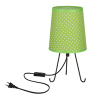 Smally lampa stołowa czarny 1x40 E14 abażur zielony w kropki Candellux 41-33277