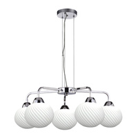 Madryt lampa wisz¹ca chrom 5x60W E27 klosz biały Candellux 35-32942