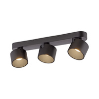 Czarna podłużna lampa sufitowa trzy tuby LED 2700K PURE CUP Paul Neuhaus 6227-18