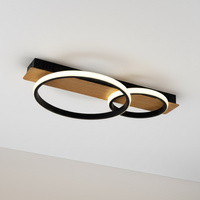 Lampa sufitowa czarne okręgi imitacja drewna ROWENA 14W LED Milagro ML1851