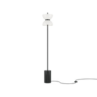 Czarna lampa podłogowa z podstawą z marmuru i szklanym kloszem LED 3000K Kyoto MOD178FL-L11B3K Maytoni