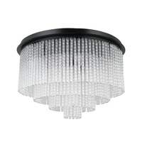 Czarna lampa sufitowa 50cm szklane sopelki 9xE14 Naute Italux PLF-40931-9A-BK