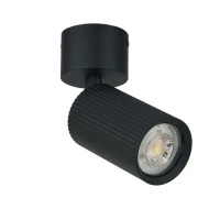 Czarny ruchomy reflektor sufitowy LUCAS RIBBED 9 DOWNLIGHT GU10 BK SET Azzardo AZ6493