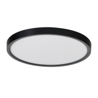 Okrągły czarny plafon LED 50cm z dodatkowym podświetleniem sufitu ARNOR 50 ROUND CCT (30W+20W) BK AZZARDO AZ6543