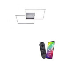 Lampa sufitowa plafon srebrny 52cm Q-INIGO LED Paul Neuhaus 6429-55 sterowana pilotem funkcja smart