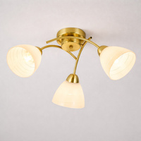 Lampa sufitowa 3-punktowa złota z białymi szklanymi kloszami CLARA GOLD 3xE27 Milagro ML2760