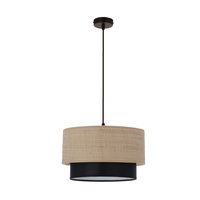 RITANA 25 LAMPA WISZĄCA CZARNY 1X60 E27 ABAŻUR BEŻOWY+CZARNY Candellux 31-21700
