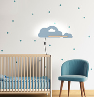 CLOUD LAMPA KINKIET ŚCIENNY 5W LED IQ KIDS Z PRZEWODEM Z WŁ. I WTYCZKĄ NIEBIESKI Candellux 21-75710