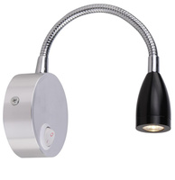 DINO KINKIET 3W LED CHROM/ALUMINIUM KLOSZ STOŻEK CZARNY Candellux 21-43122