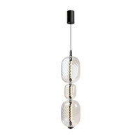 Lampa wisząca trzy szklane bezbarwne klosze na pionowym profilu PLAYA 12W LED 3000K Candellux Studio 33-50519