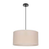 Beżowa lampa wisząca walec 40cm tkaninowy klosz SHANTI 1xE27 Candellux Studio 31-38685