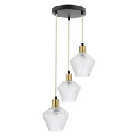Greniko lampa wisząca talerz czarny 3x40W E14 klosz bezbarwny Candellux 33-36377
