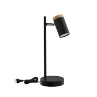 LAGOS LAMPA STOŁOWA CZARNY 1X15W GU10 KLOSZ CZARNY+DREWNIANY Candellux 41-13736