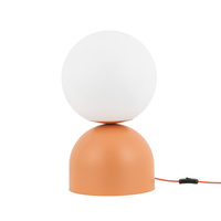 Duża lampka stołowa 52cm szklana kula na metalowej podstawie MIKI SALMON BIG 1xE27 Tk Lighting 11432