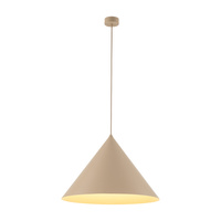 Lampa wisząca duży stożek 50cm w kolorze beżowym na żarówkę E27 CONO XL SABIA 1xE27 Tk Lighting 10622