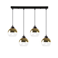 CONTESSA LAMPA WISZĄCA CZARNY 4X40 E27 KLOSZ ZŁOTY Candellux 34-21274