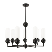 Czarna lampa wisząca z dekoracyjnymi kulami 7xG9 Maxlight P0632 Nova