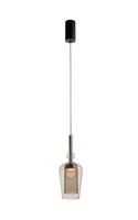 Lampa wisząca pojedyńcza czarna dymione szkło o średnicy 13cm TAGNA LED 3000K Zuma Line 251010-SM