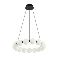 Okrągła lampa wisząca LED ze szklanymi kulami PERLA PENDANT 60cm 3-STEP DIMM BK 3000K AZZARDO AZ6895