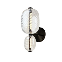 Czarny kinkiet owalne szklane transparentne klosze PLAYA 10W LED 3000K Candellux Studio 22-50540