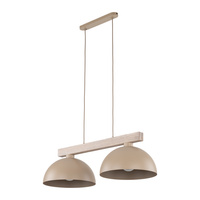 Lampa wisząca dwa metalowe klosze na drewnianej belce OSLO SABIA 2xE27 Tk Lighting 11011