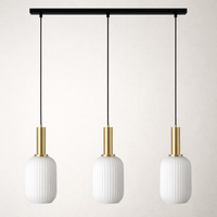 Potrójna lampa wisząca z białymi, smukłymi kloszami FIORE Kaja Lighting K-5881