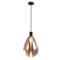 Lampa wisząca szklany miedziany klosz DENSO 20 1xG9 Candellux Studio 31-51356