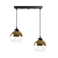 CONTESSA LAMPA WISZĄCA CZARNY 2X40 E27 KLOSZ ZŁOTY Candellux 32-21229
