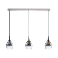 Lampa wisząca trzy zwisające klosze na chromowanej listwie PILUA 3xE27 Paul Neuhaus 2063-17