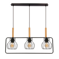 Lampa wisząca trzy druciane klosze czarny 3x40W E27 FRANITA Candellux 33-32010