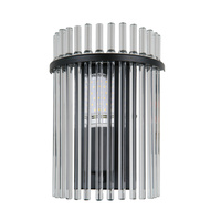 Czarny kinkiet z pionowymi szklamymi rurkami 1xE14 Merto Italux WL-40930-1A-BK