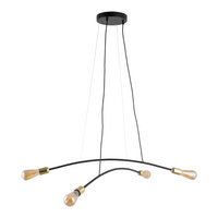 HELIX BLACK/GOLD LAMPA WISZĄCA 4 TK Lighting 4602