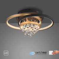 Lampa sufitowa LED 3000K 2 Pierścienie z kryształami ROTAZO Paul Neuhaus 6267-68 funkcja śćiemniania