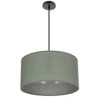 Lampa wisząca cylinder 40cm z tkaninowym abażurem w kolorze miętowym SHANTI 1xE27 Candellux Studio 31-38654