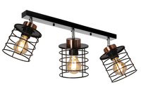 Glob lampa sufitowa czarny+złoty 3x40w e27 klosz czarny Candellux 93-00385