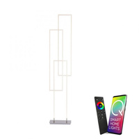 Lampa podłogowa srebrna Q-INIGO LED Paul Neuhaus 595-55 sterowana pilotem funkcja smart