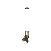 Lampa wisząca pojedyńcza drewniana z metalowym kloszem CUP 2.0 1xE27 Just Light 15741-18