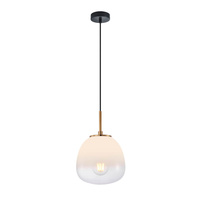 Lampa wisząca pojedyńcza szklany klosz biało-przeźroczysty 1xE27 Antita Italux PND-3650-1S-BRO-CW