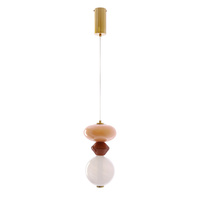 Lampa wisząca pojedyńcza szklany klosz z ozdobami z ceramiki FLORES 10W LED 3000K Candellux Studio 31-50632