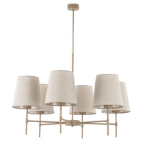 Żyrandol klasyczny z sześcioma abażurami z lnu ELIZABETH SABIA 6xE27 Tk Lighting 11167