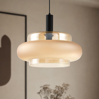Lampa wisząca szklany klosz bursztynowy mrożony 40cm BRIZI 1xE27 Candellux Studio 31-51486