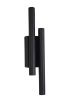 Kinkiet dwie ryflowane tuby led w kolorze czarnym 3000K Unique Maxlight W0438