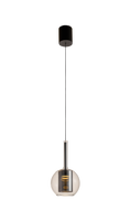 Lampa wisząca pojedyńcza czarna dymione szkło o średnicy 16cm TAGNA LED 3000K Zuma Line 251001-SM