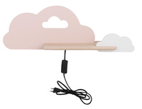 CLOUD LAMPA KINKIET ŚCIENNY 5W LED IQ KIDS Z PRZEWODEM Z WŁ. I WTYCZKĄ RÓŻOWY Z OTWOREM+BIAŁY Candellux 21-75741