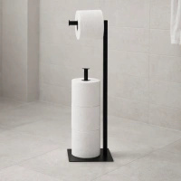 Czarny, metalowy stojak na papier KS-44 PAPER STAND z serii KAJA HOME