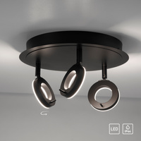 Lampa sufitowa trzypuktowa w kolorze antracyt LED 3000K IP44 SILEDA Paul Neuhaus 6788-13