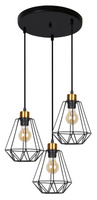 Primo lampa wisząca talerz czarny+złoty 3x60w e27 klosz czarny Candellux 33-06172
